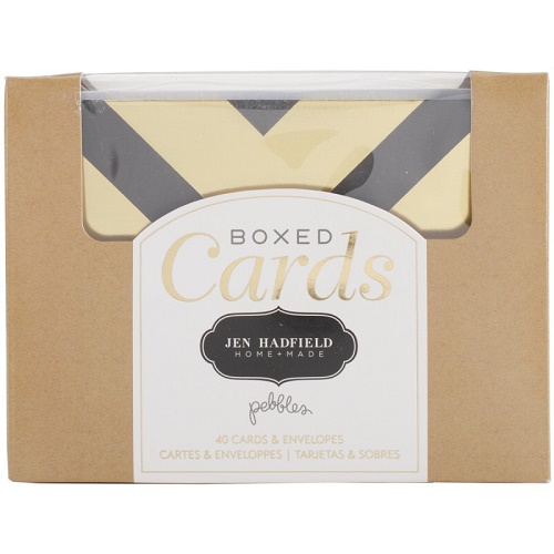 Caixa com 40 Cartões e Envelopes Pebbles