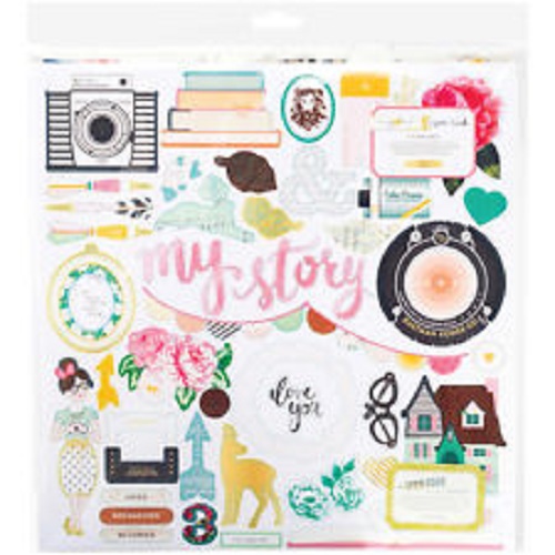 Chipboard Shapes 30x30 (44 autocolantes)