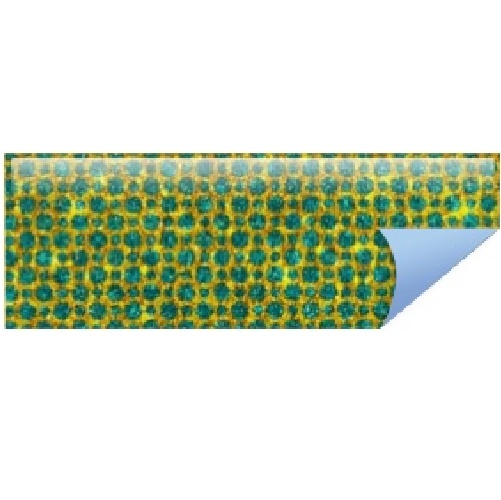 Eva Estampado Cristal Bolas Azul/Ouro