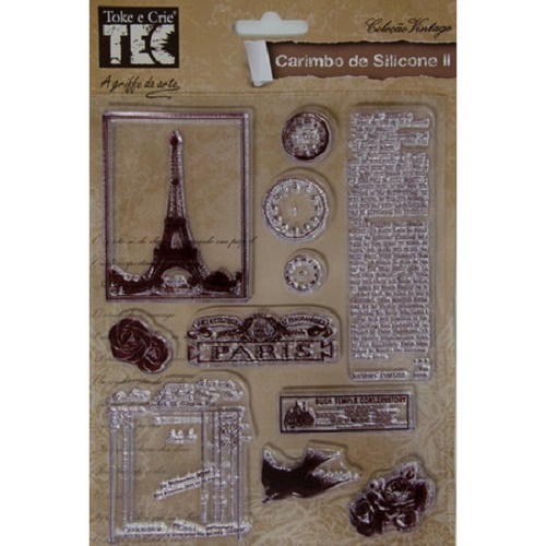 Carimbo de Silicone Paris c/ Texto