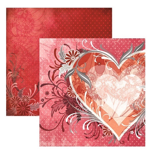 Papel de Scrapbook Cupido Coração