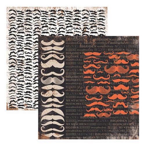 Papel de Scrapbook Masculino Bigodes