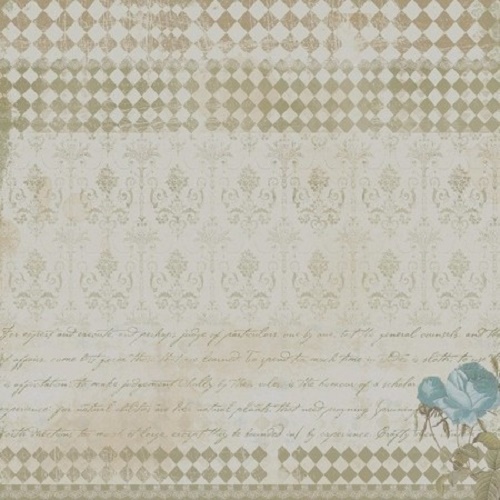 Papel de Scrapbook Simples Turquesa Rosas