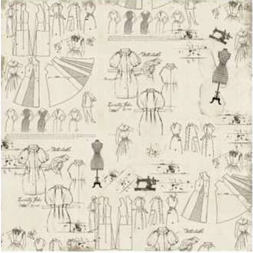 Papel de Scrapbook Simples Moda Moldes