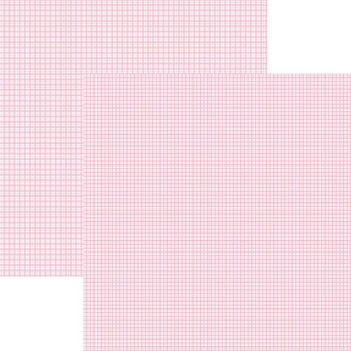 Papel de Scrapbook Rosa Bebé Xadrez