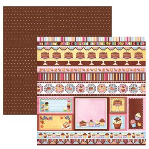 Papel de Scrapbook Doceria Barrinhas