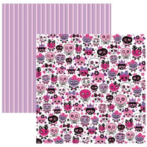 Papel de Scrapbook Caveiras Pink Divertidas