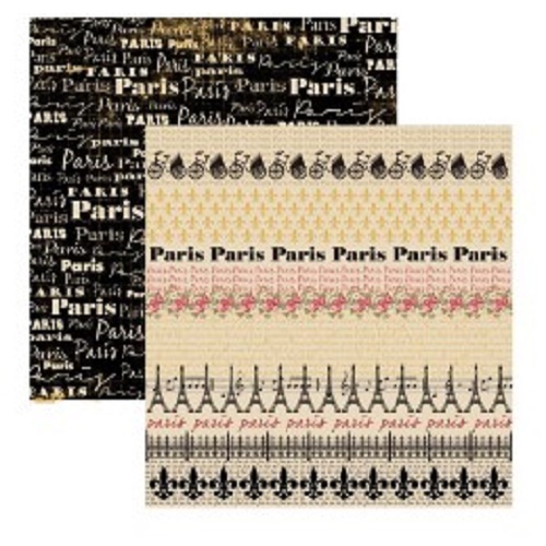 Papel de Scrapbook Paris Fashion Faixas