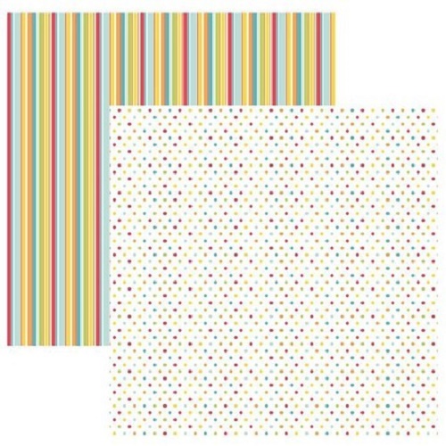 Papel de Scrapbook Aniversário Poá Colorido