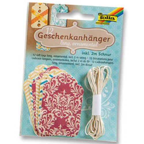 Etiquetas Rectangular Ornamental c/ Fio (12)