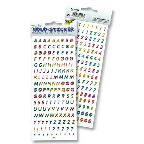 Stickers Hologramas Letras e Numeros