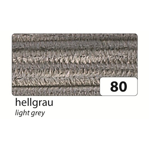 Chenille 8mm 50cm Cinza