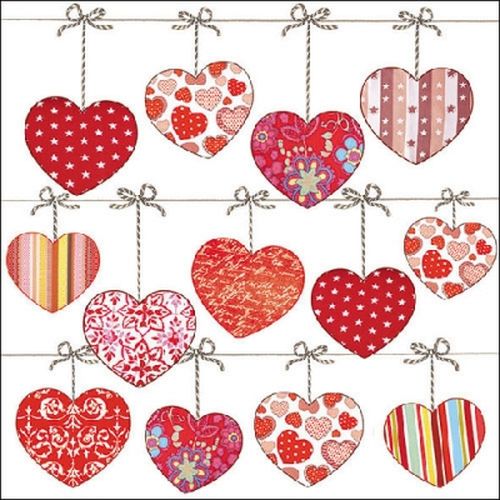 Guardanapo 33x33 Hearts on Wire