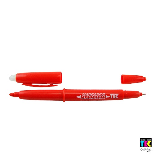 Marcador Permanente Vermelho 12 Unidades