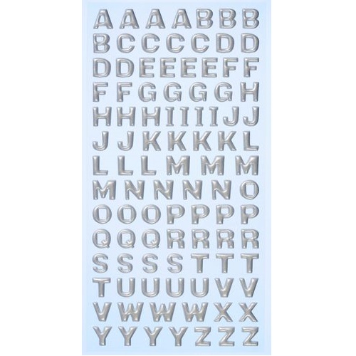 Sticker Letras Grande Prata