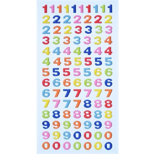 Sticker Letras Números Cores