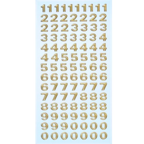 Sticker Letras Números Ouro