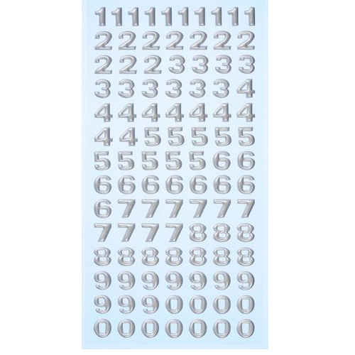 Sticker Letras Números Prata