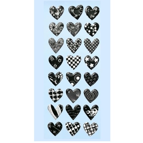Sticker Motivos Corações Pretos
