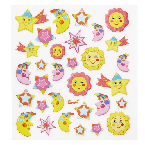 Sticker Sol Lua e Estrelas