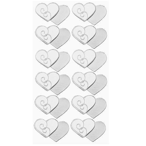 Sticker Corações Prata
