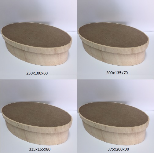 Conj. 4 Caixas Oval MDF