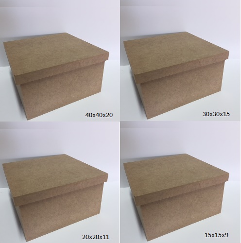 Conj. 4 Caixas MDF Quadradas