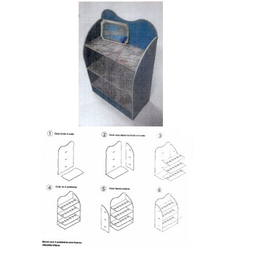 Móvel 3 Prateleiras Para Montar em MDF