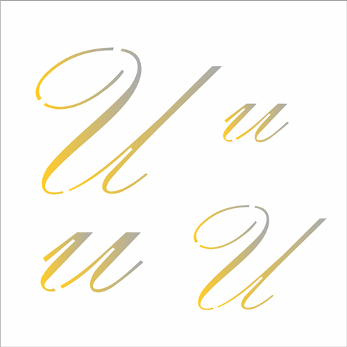 Stencil 14x14 Manuscrito U