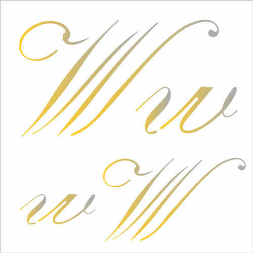 Stencil 14x14 Manuscrito W