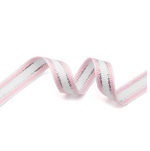 Fitas 20m Sinimbu Riscas Rosa e Prata