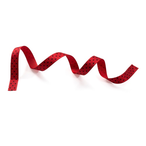 Fitas 20m Sinimbu Bolas Pretas e Fundo Vermelho