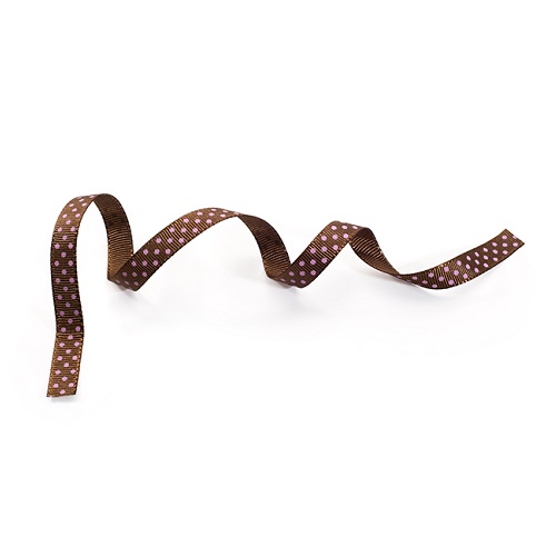 Fitas 20m Sinimbu Bolas Rosa e Fundo Castanho