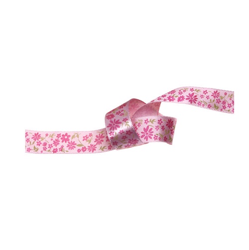 Fitas 20mt Sinimbu Flores Fundo Rosa