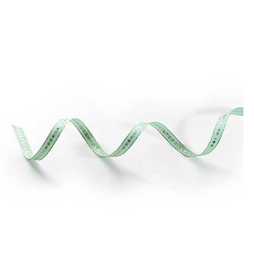 Fitas 20mt Sinimbu Losangos Verde Agua e Prata