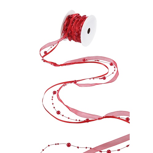Fita 10mt Pérolas Vermelho