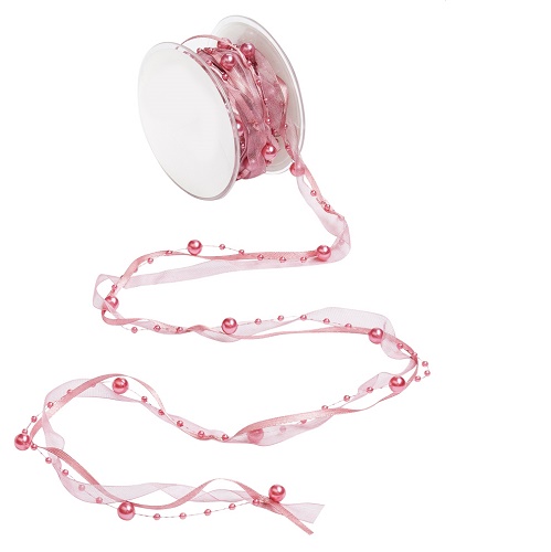 Fita 10mt Pérolas Rosa