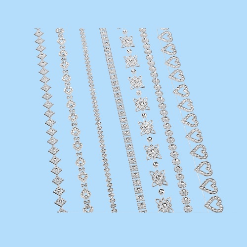 Banda 9mt Brilhantes Prata Corações Grandes