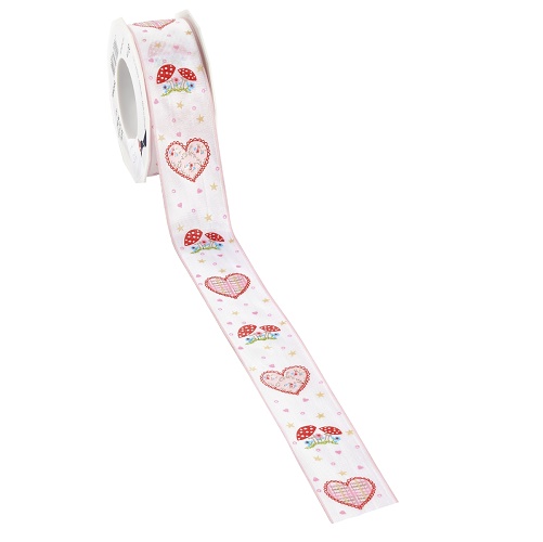 Fita 40mmx20mt Coração e Cogumelos