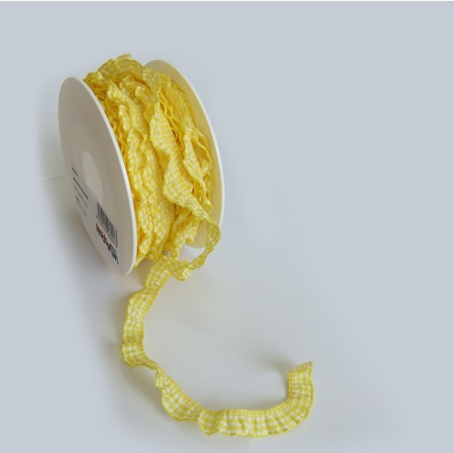 Fita 10mmx10mt Folhos Amarelo