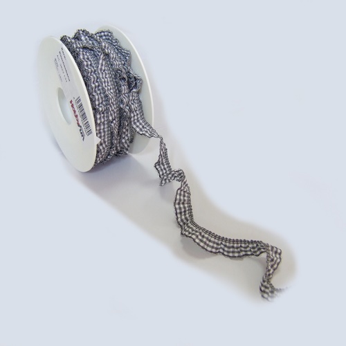 Fita 10mmx10mt Folhos Cinza