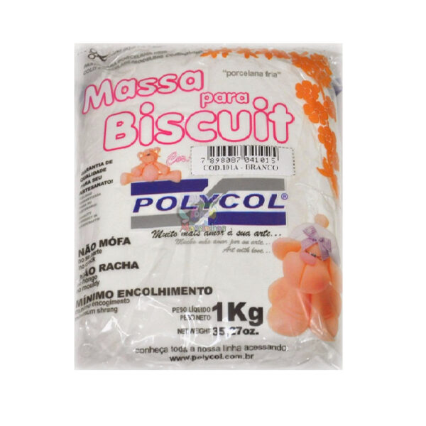Massa Biscuit Polycol - Branco 1kg