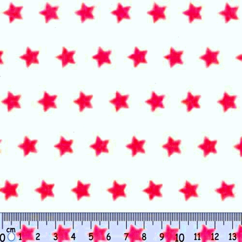 Tecido 100% Algodão Estrelas Vermelho Fundo Branco 1,40Mts.