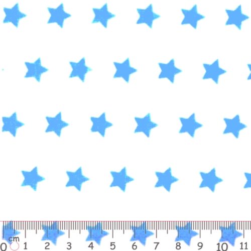 Tecido 100% Algodão Estrelas Azul Fundo Branco 1,40Mts.