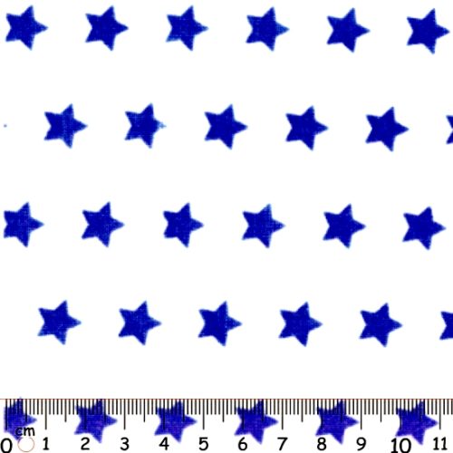 Tecido 100% Algodão Estrelas Azul Escuro Fundo Branco 1,40Mts.