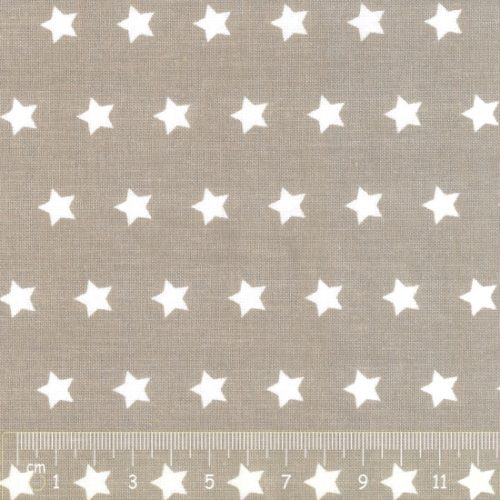 Tecido 100% Algodão Estrelas Fundo Bege 1,40Mts.