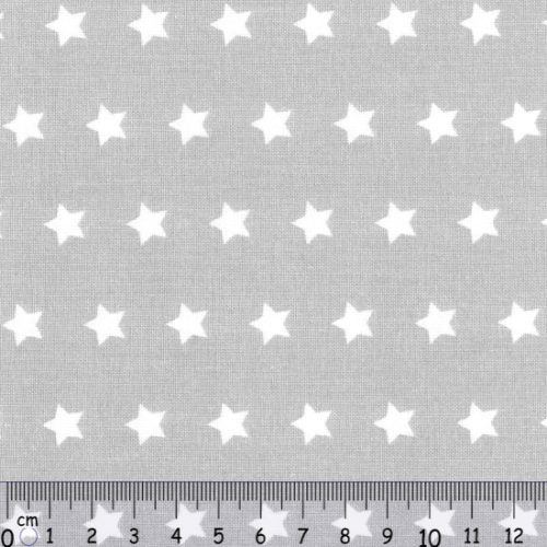 Tecido 100% Algodão Estrelas Fundo Cinza 1,40Mts.