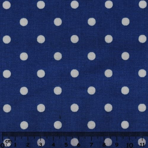 Tecido 100% Algodão Bolas Branco e Azul 1,40Mts.
