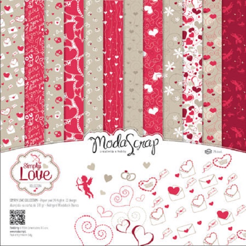 Bloco de Scrap com 12 folhas 30x30 Simply Love