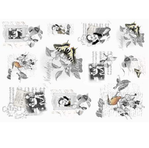Papel de Arroz 35x50 Black & White